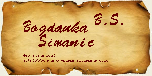 Bogdanka Simanić vizit kartica